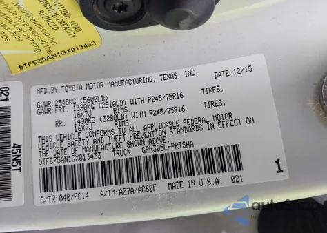 2016 Toyota Tacoma Sr5 V6 z USA, uszkodzony, nr VIN 5TFCZ5AN1GX013433